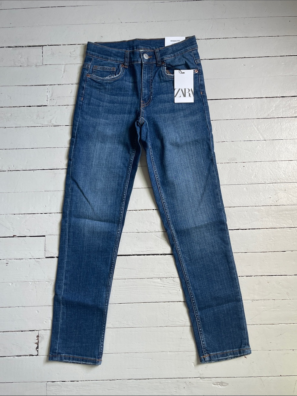NWT Zara Kids Skinny Fit Blue Denim Jeans, Size 11-12